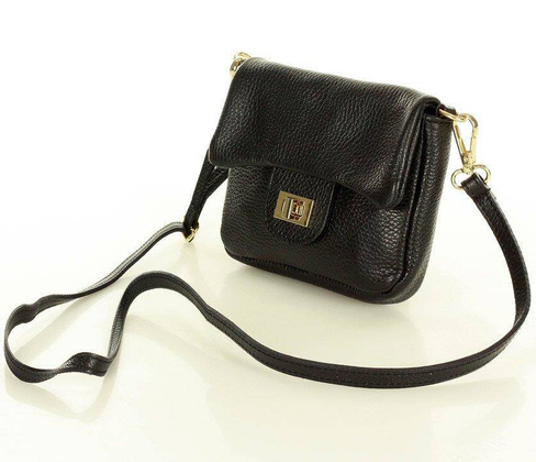 Mini torebka etui na telefon na pasku wizytowa listonoszka phone pouch - MARCO MAZZINI czarny - min. zamówienie 20 / 50 / 100 szt.