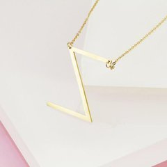 Naszyjnik stal chirurgiczna literka Z platerowana złotem NST995Z