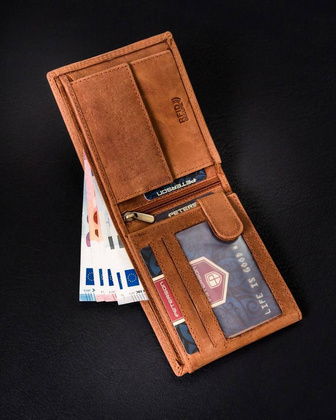 Skórzany portfel męski na dowód rejestracyjny