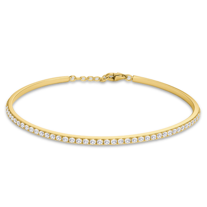 MINET Luksusowa złota bransoletka z białą cyrkonią Au 585/1000 3,90g