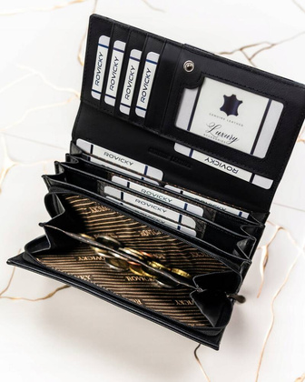 Duzy portfel damski ze skory naturalnej i ekologicznej