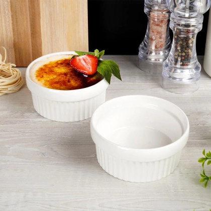 Miseczka kokilka do zapiekania żaroodporna ceramiczna biała zestaw 2 szt. 250 ml