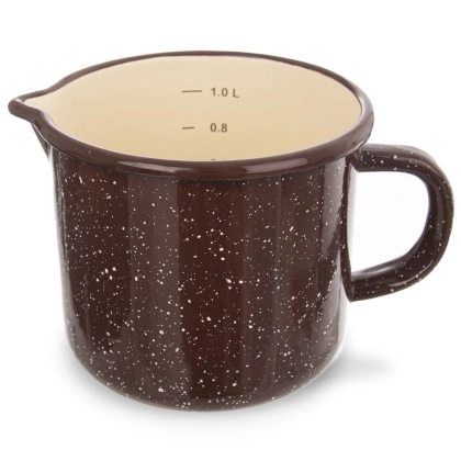 Kubek z miarką garnek emaliowany retro 1,2 l 12 cm