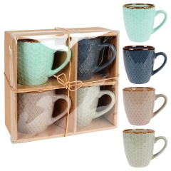 Kubek z uchwytem ceramiczny zestaw 4 szt. 250 ml
