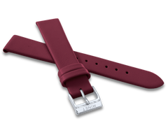 MINET Burgundowy skórzany pasek ze srebrną klamrą - 14