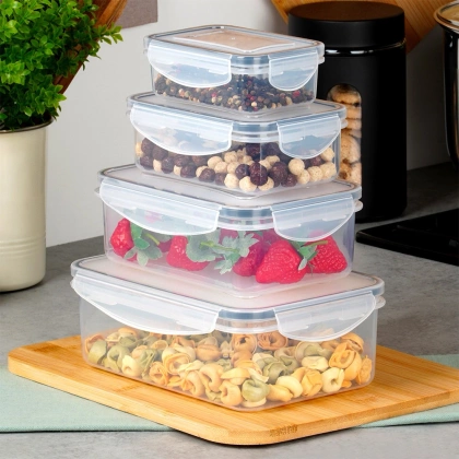 Pojemniki na żywność z pokrywką i uszczelką 4 szt.