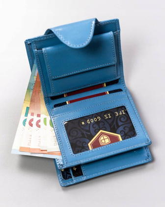 Skorzany portfel damski z systemem RFID