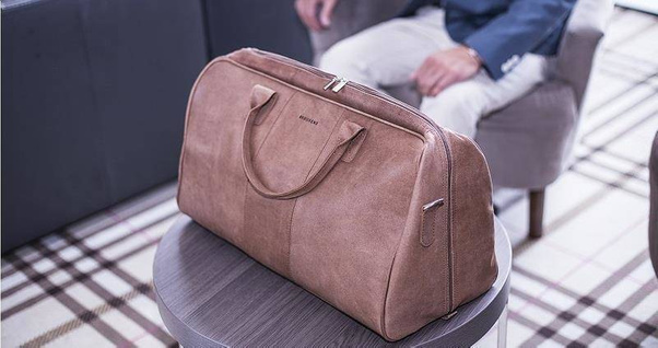 Czarna podróżna torba weekendowa ze skóry BRØDRENE BL10 Kolor wnętrza: Czarny - min. zamówienie 20 / 50 / 100 szt.