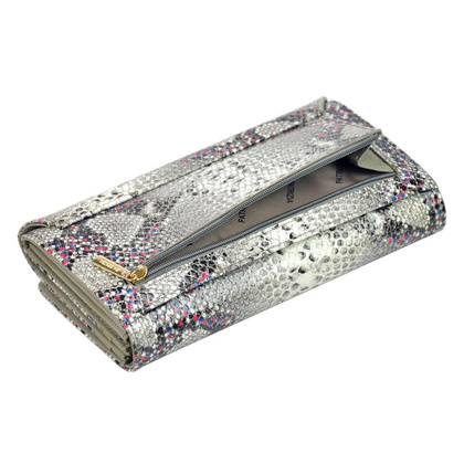 Portfel damski skórzany PELLUCCI SN-102 RFID popiel + pomarańcz