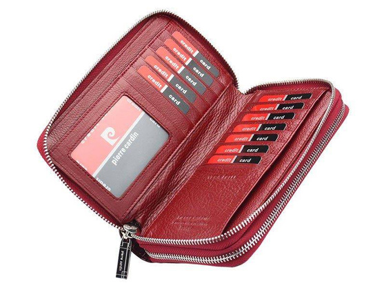 Portfel damski skórzany PIERRE CARDIN 05 LINE 118 Czerwony