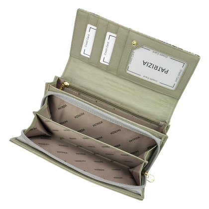 Portfel damski skórzany PELLUCCI SN-106 RFID Popiel / Pomarańcz