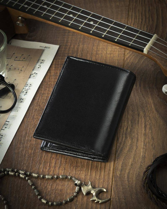 Duży, skórzany portfel z zabezpieczeniem rfid stop