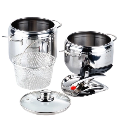 Szybkowar garnek stalowy ciśnieniowy zestaw garnków 2 szt. 3,5 5 l PROFI duo