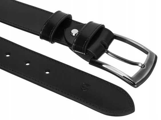 Skorzany szeroki pasek meski z klasyczna klamra