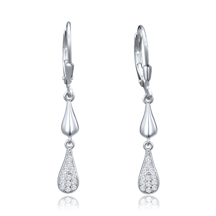 MINET Luksusowe kolczyki srebrne z białymi cyrkoniami