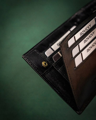 Skorzany portfel meski z systemem RFID