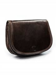 Półokrągła listonoszka w stylu vintage skóra