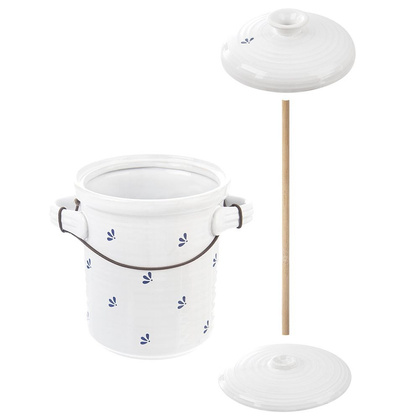 Garnek do kiszenia kapusty ogórków ceramiczny biały 2,5 l MODROBILA