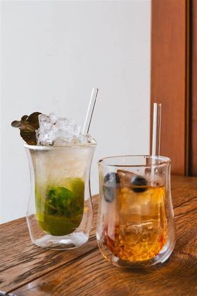 Słomki szklane transparent 15cm zestaw 6 sztuk ze szczoteczką 26582