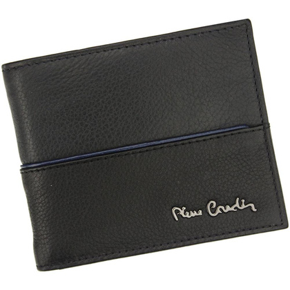 Portfel męski skórzany PIERRE CARDIN TILAK38 8824 RFID Czarny / Niebieski