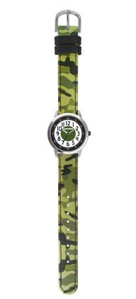 CLOCKODILE Świecący zegarek chłopięcy zielony ARMY z wzorem kamuflażu