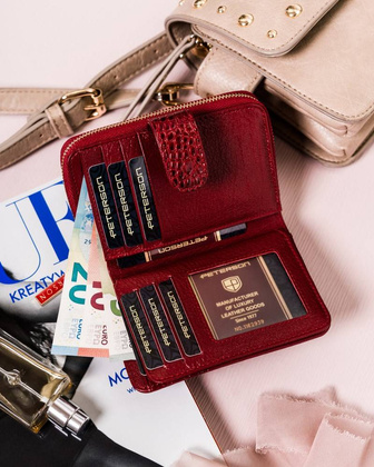 Skórzany portfel damski na zatrzask