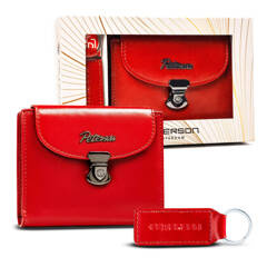 Zestaw prezentowy skorzany portfel damski i brelok