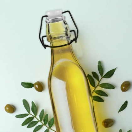 Butelka szklana okrągła z klipsem korkiem na oliwę alkohol syrop 0,29 l