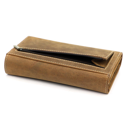 Portfel damski skórzany BLOMST GM196 Zielony