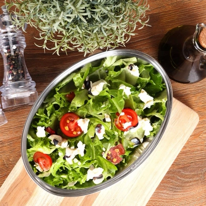 Półmisek owalny stalowy głęboki 25,5x18 cm