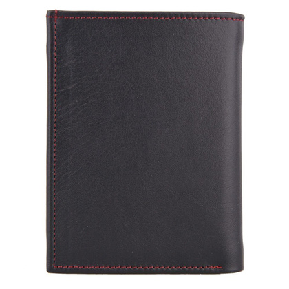 Portfel męski skórzany KEMER P4 LK Czarny / Czerwony - min. zamówienie 20 / 50 / 100 szt.