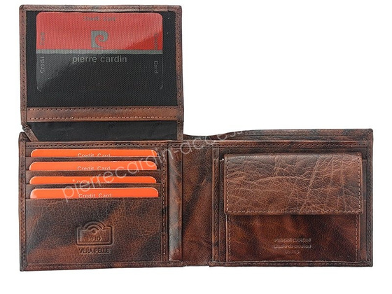 Portfel męski skórzany PIERRE CARDIN FOSSIL TILAK12 8806 RFID Popiel