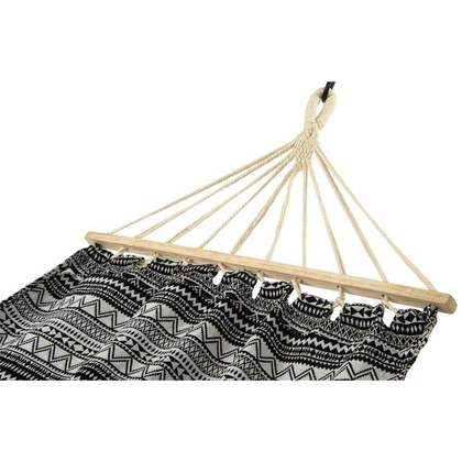 HAMAK OGRODOWY 2 OSOBOWY ETNO 200X150CM CZARNO-BIAŁY