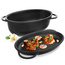 Brytfanna granitowa owalna do pieczenia smażenia patelnia grillowa 2w1 10 l GRANDE