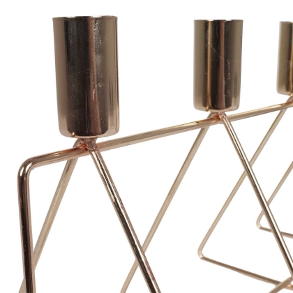 Świecznik na 4 świece metalowy złoty podstawka pod świecę na świeczki loft adwentowy