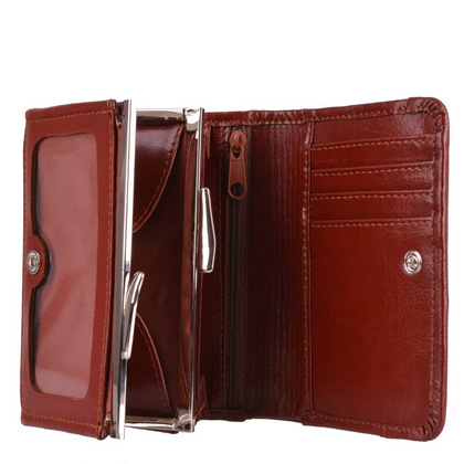 Portfel damski skórzany KEMER P11 Brązowy - min. zamówienie 20 / 50 / 100 szt.