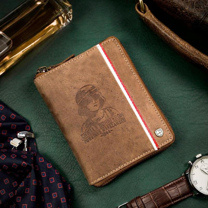 Duzy skorzany portfel meski na zamek