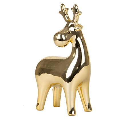 Renifer świąteczny dekoracyjny złoty 16,3cm