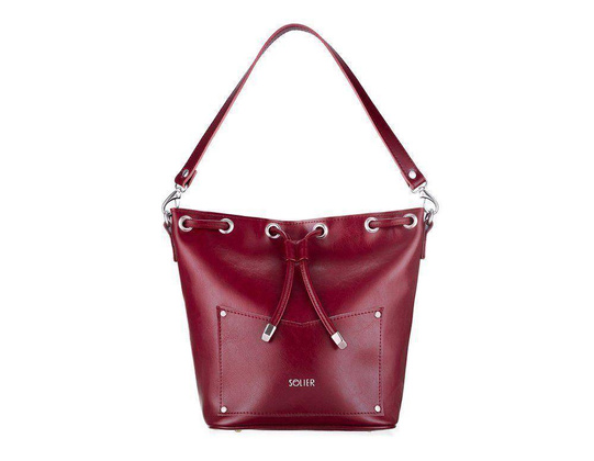 Skórzana torba damska listonoszka Nea FL19 burgundowa - min. zamówienie 20 / 50 / 100 szt.