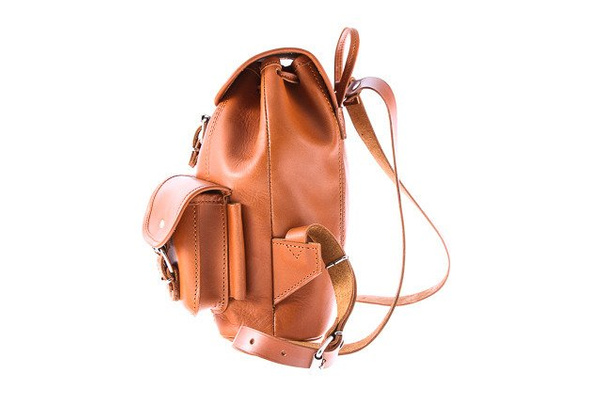 Mały plecak skórzany KEMER VOOC Vintage P2 Brązowy