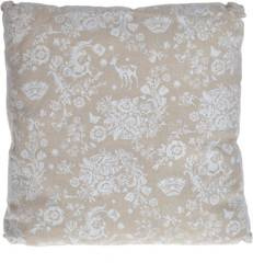 Poduszka beż z białymi różyczkami