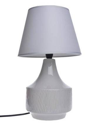 Lampa ceramiczna beżowa w prążki