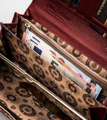 Lakierowany portfel damski z wężowym wzorem rfid