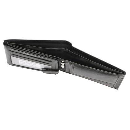 Męski duży portfel skórzany, poziomy