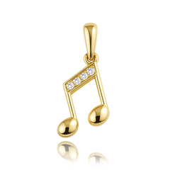 MINET Złoty wisiorek nutka z białymi cyrkoniami Au 585/1000 0,45g