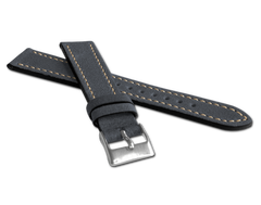 LAVVU Granatowy pasek RETRO z luksusowej skóry Top Grain - 22