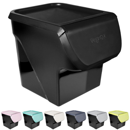 Pojemnik na warzywa owoce cebulę ziemniaki czosnek do przechowywania czarny 13 l