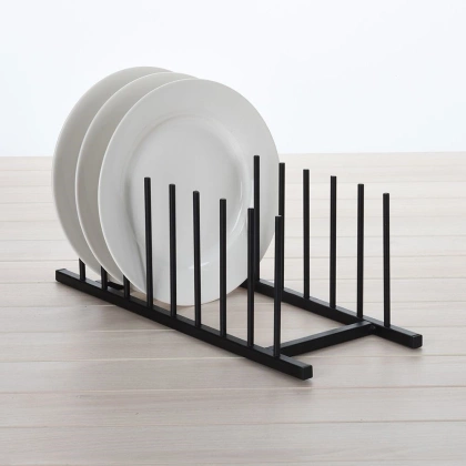 Stojak na pokrywki i talerze metalowy czarny