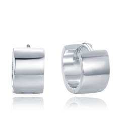 MINET Minimalistyczne srebrne kolczyki grube pierścionki