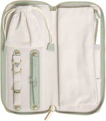 Pudełko podróżne na biżuterię z miejscem na pierścionki Stackers zieleń szałwiowa